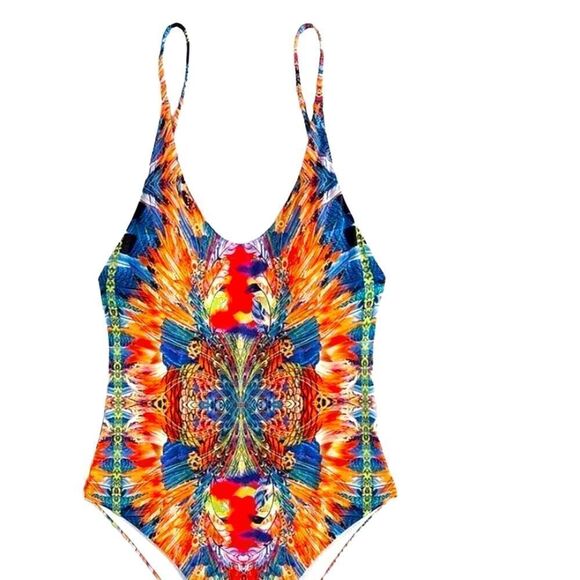 Bright Feather Print Bathing Suit NEW - Picture 10 of 13
